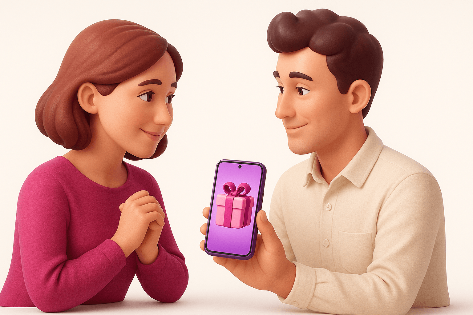 Ilustração 3D do presente Love Story